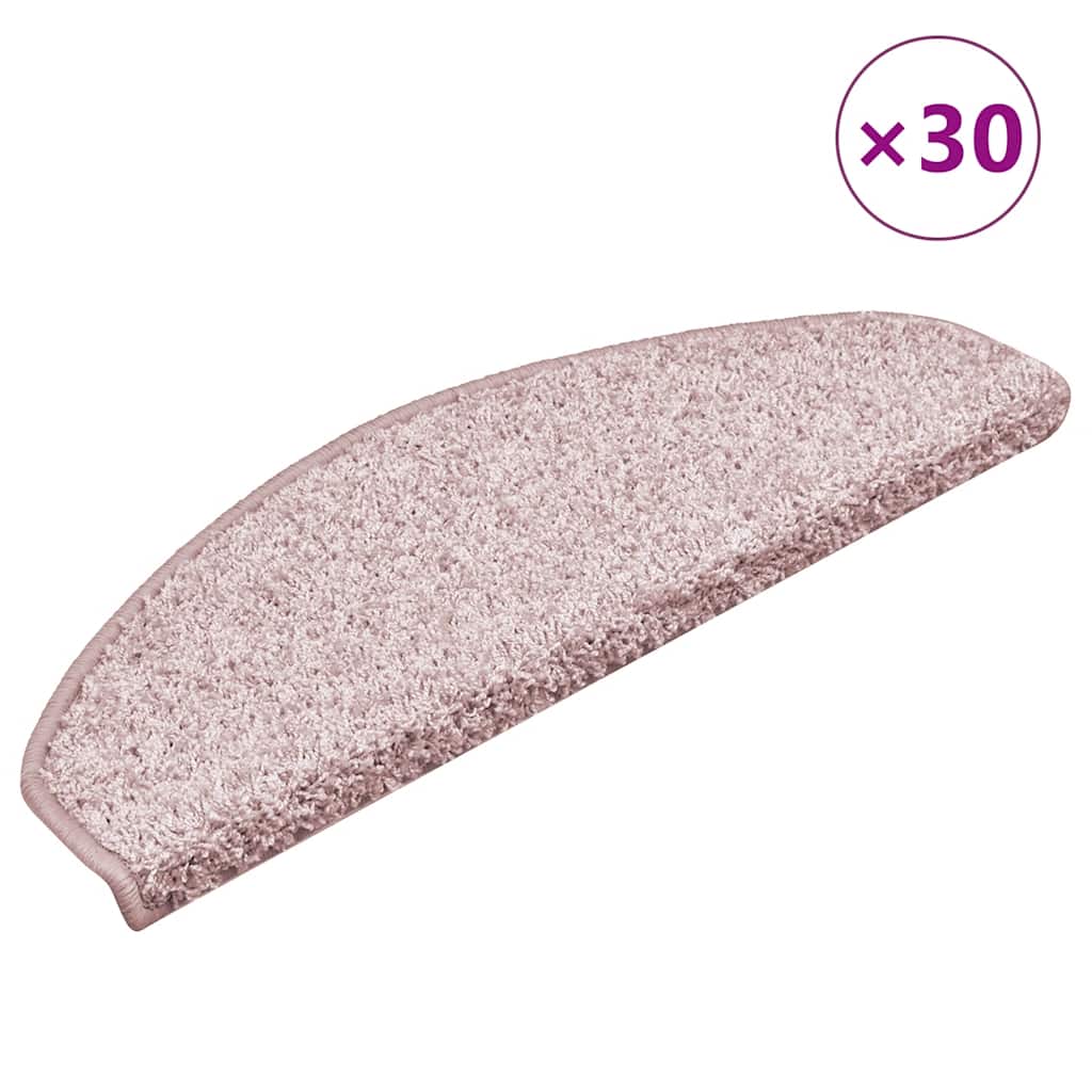 Stair Mats 30 pcs 65x21x4 cm Light Pink Half Round Large