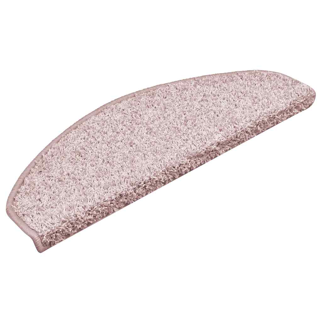 Stair Mats 30 pcs 65x21x4 cm Light Pink Half Round Large