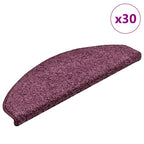 Stair Mats 30 pcs 65x21x4 cm Dark Purple Half Round Large