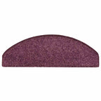 Stair Mats 30 pcs 65x21x4 cm Dark Purple Half Round Large