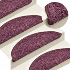 Stair Mats 30 pcs 65x21x4 cm Dark Purple Half Round Large