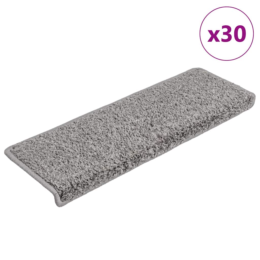 Stair Mats 30 pcs 65x21x4 cm Grey Rectangular Edge