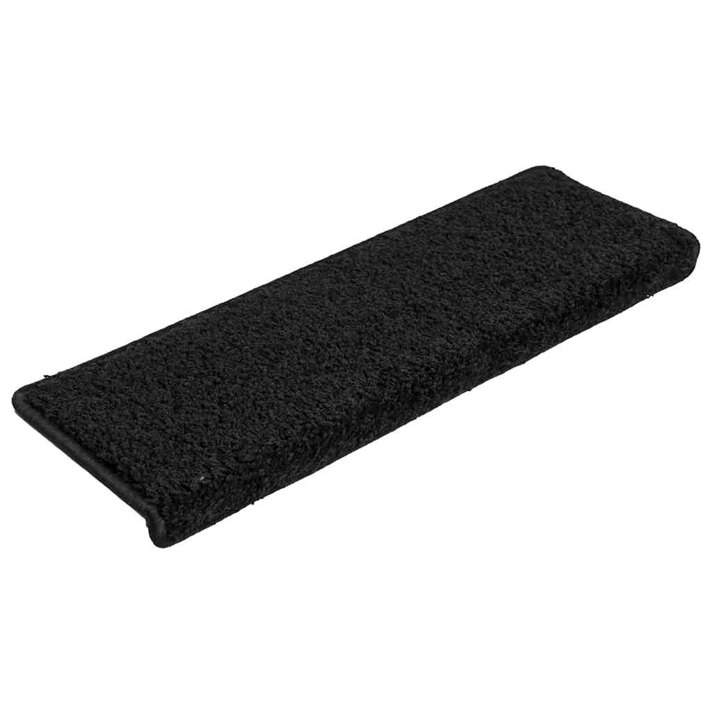 Stair Mats 30 pcs 65x21x4 cm Black Rectangular Edge