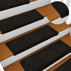 Stair Mats 30 pcs 65x21x4 cm Black Rectangular Edge