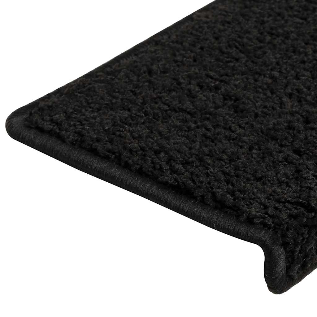Stair Mats 30 pcs 65x21x4 cm Black Rectangular Edge