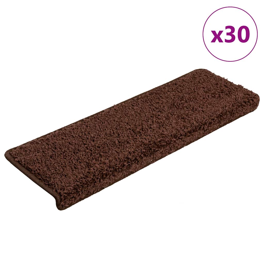 Stair Mats 30 pcs 65x21x4 cm Brown Rectangular Edge