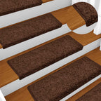 Stair Mats 30 pcs 65x21x4 cm Brown Rectangular Edge