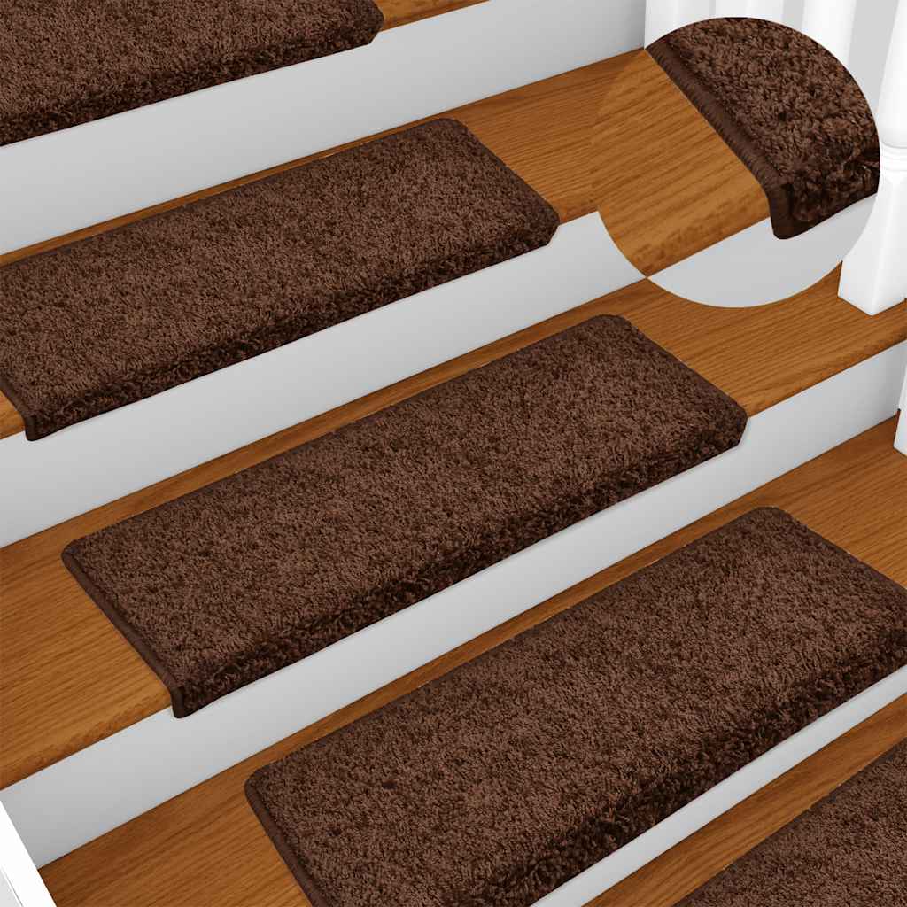 Stair Mats 30 pcs 65x21x4 cm Brown Rectangular Edge