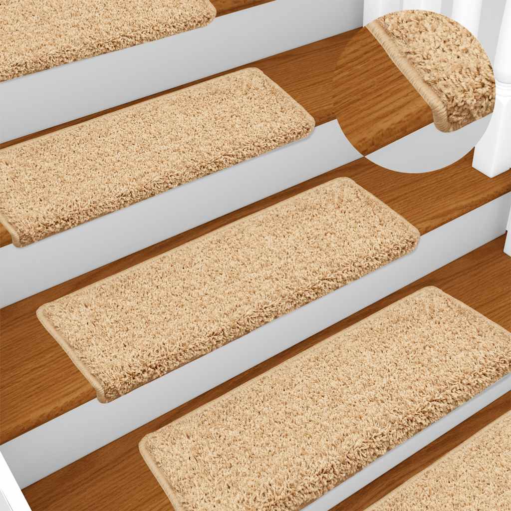 Stair Mats 30 pcs 65x21x4 cm Cream Rectangular Edge