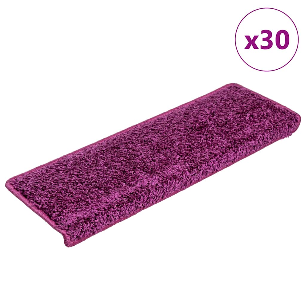 Stair Mats 30 pcs 65x21x4 cm Violet Rectangular Edge