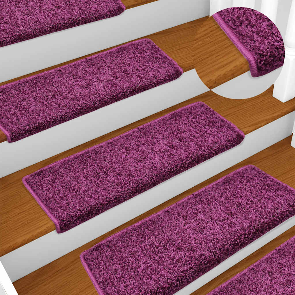 Stair Mats 30 pcs 65x21x4 cm Violet Rectangular Edge