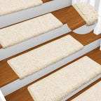 Stair Mats 30 pcs 65x21x4 cm White Rectangular Edge