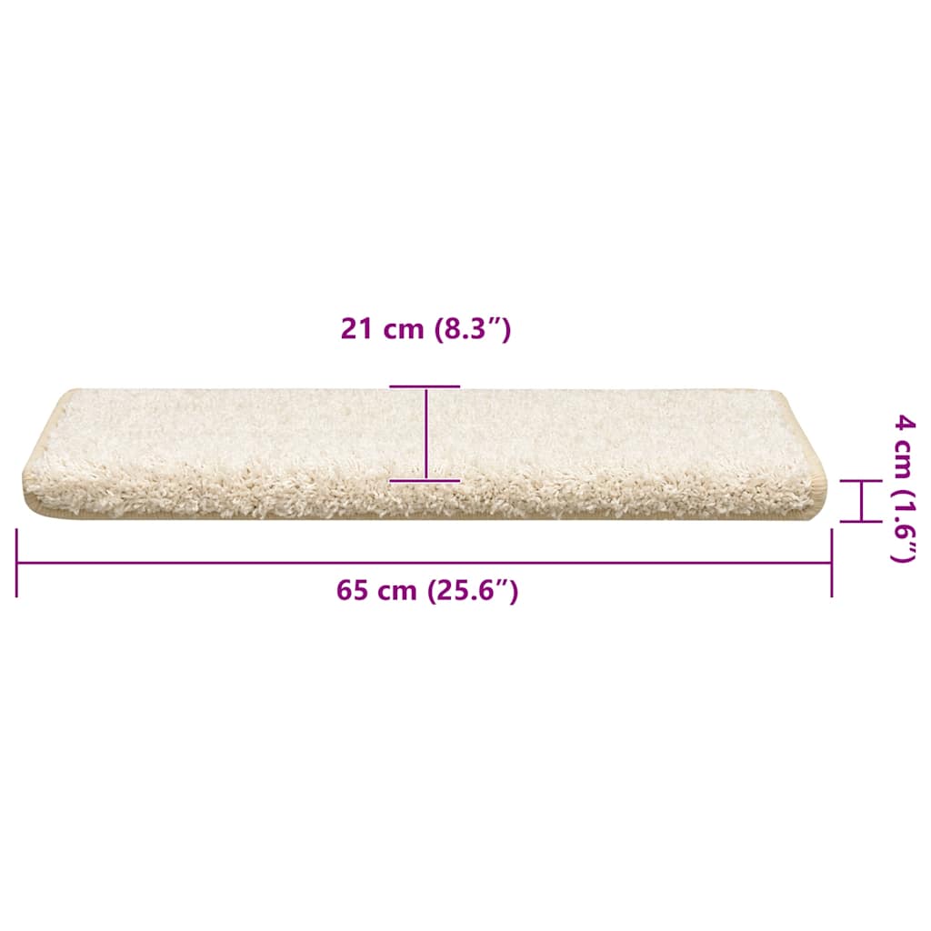 Stair Mats 30 pcs 65x21x4 cm White Rectangular Edge