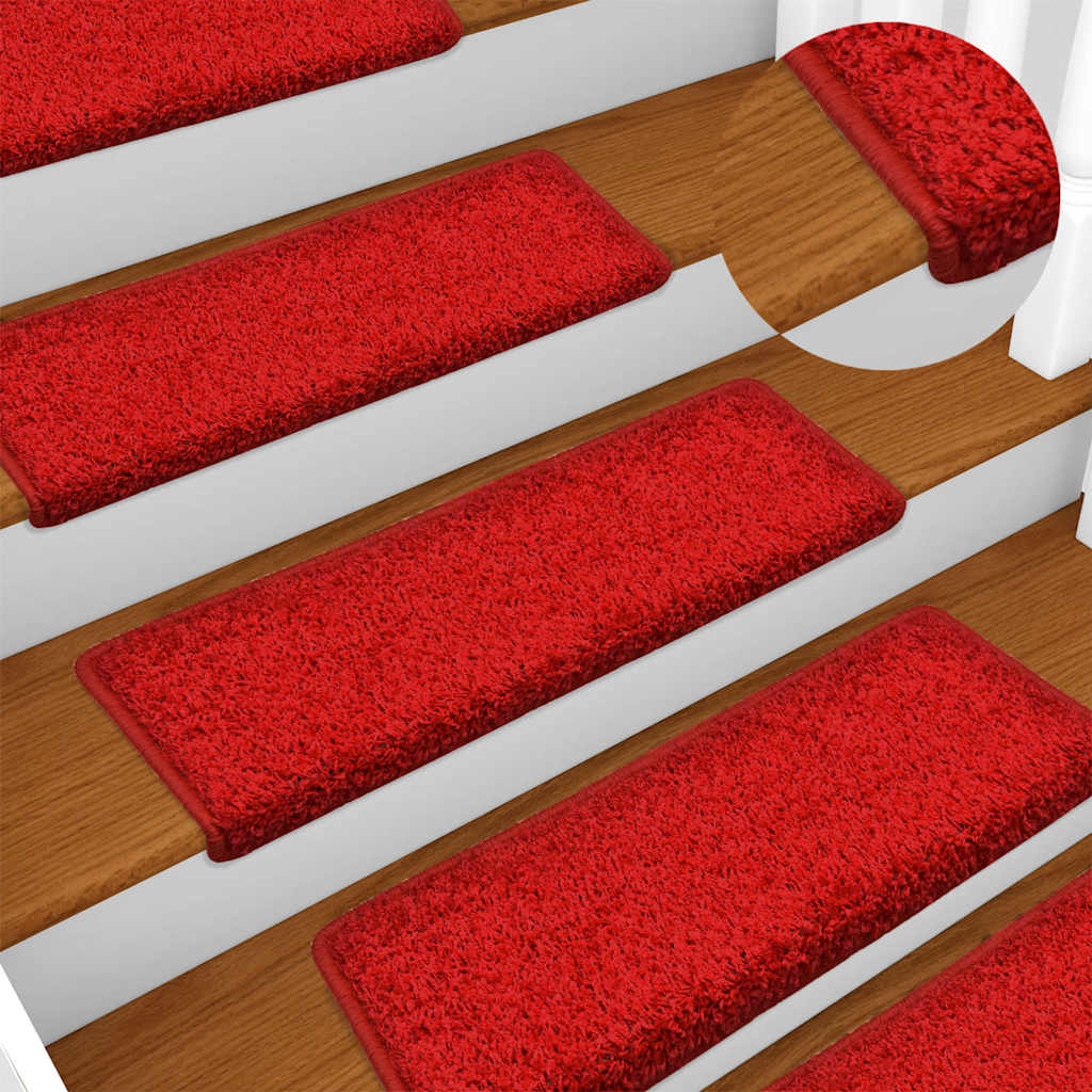Stair Mats 30 pcs 65x21x4 cm Red Rectangular Edge