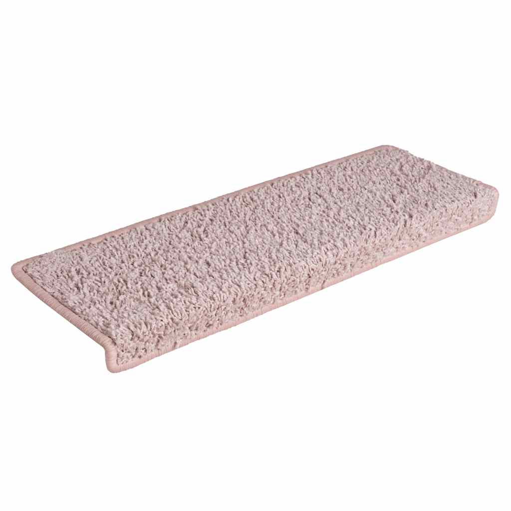 Stair Mats 30 pcs 65x21x4 cm White and Pink Rectangular Edge