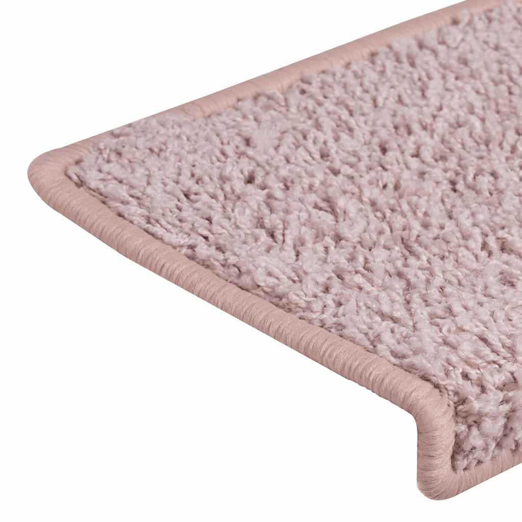 Stair Mats 30 pcs 65x21x4 cm White and Pink Rectangular Edge