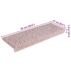 Stair Mats 30 pcs 65x21x4 cm White and Pink Rectangular Edge