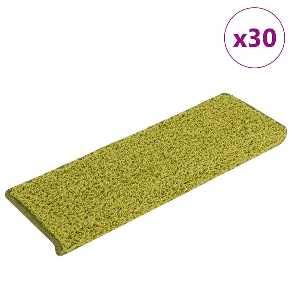 Stair Mats 30 pcs 65x21x4 cm Green Rectangular Edge