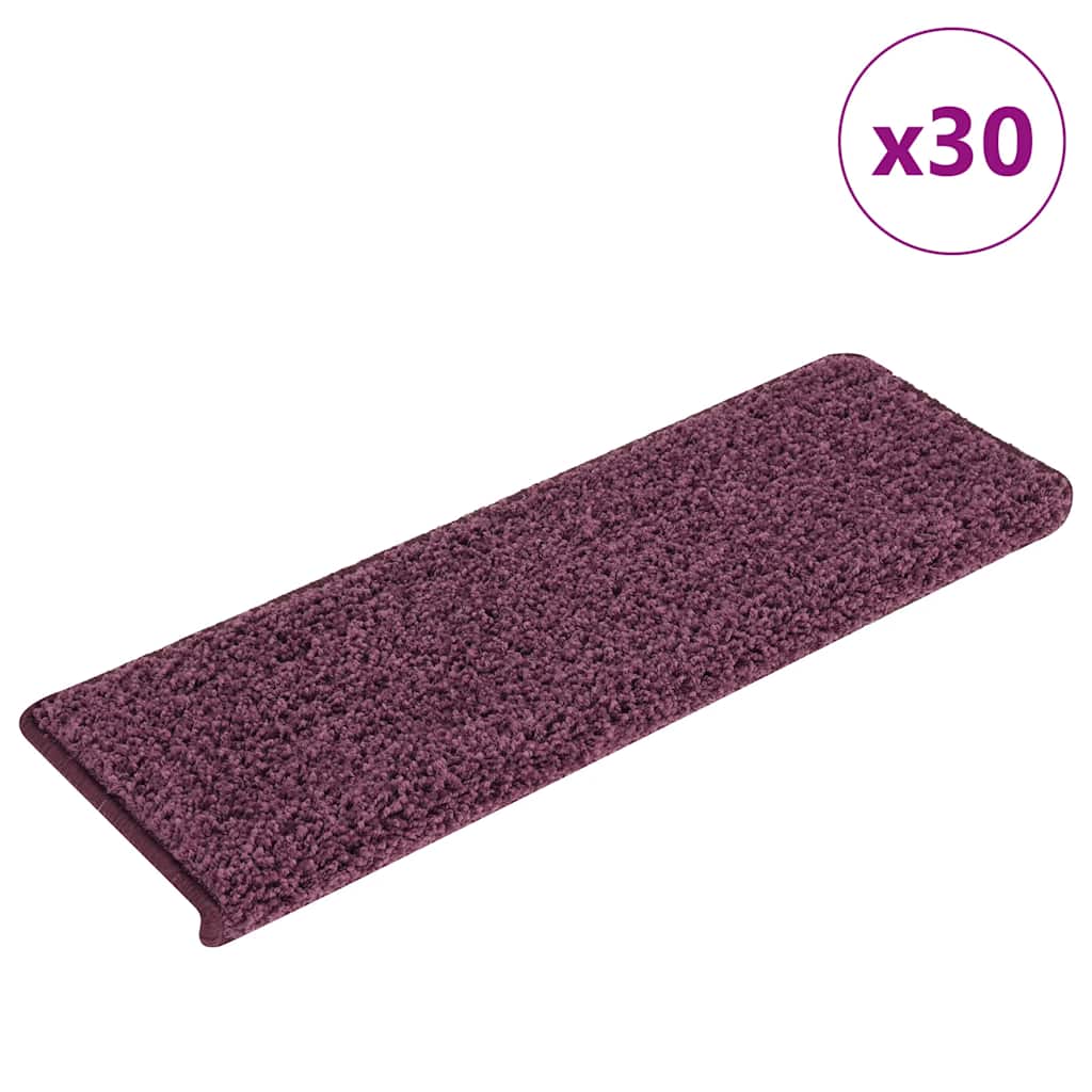 Stair Mats 30 pcs 65x21x4 cm Dark Purple Rectangular Edge