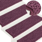 Stair Mats 30 pcs 65x21x4 cm Dark Purple Rectangular Edge