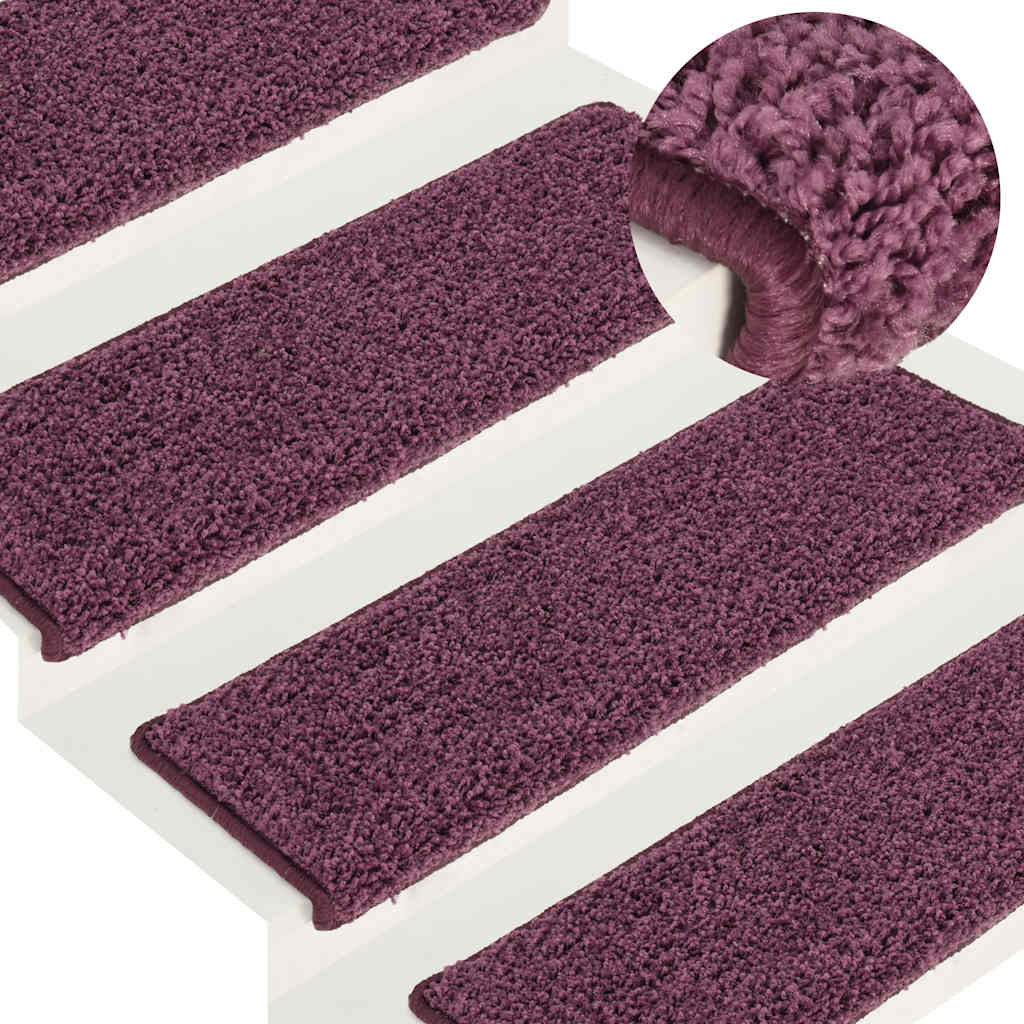 Stair Mats 30 pcs 65x21x4 cm Dark Purple Rectangular Edge