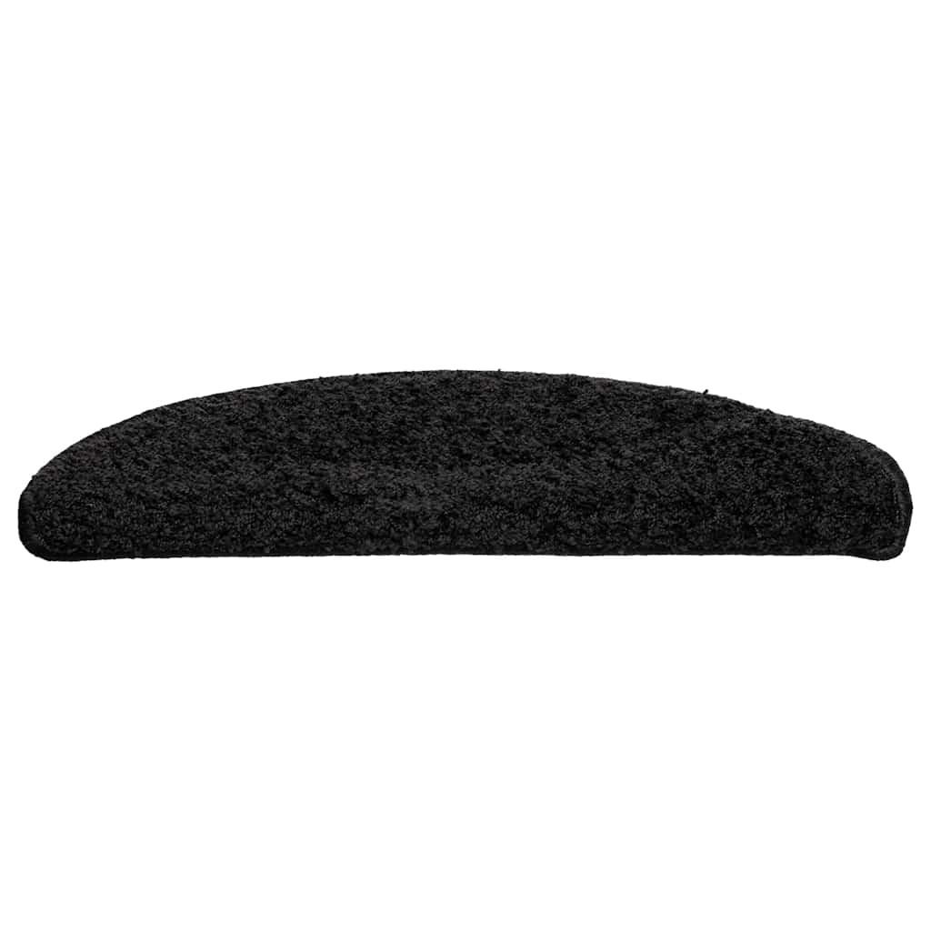 Stair Mats 20 pcs 56x17x3 cm Black Half Round