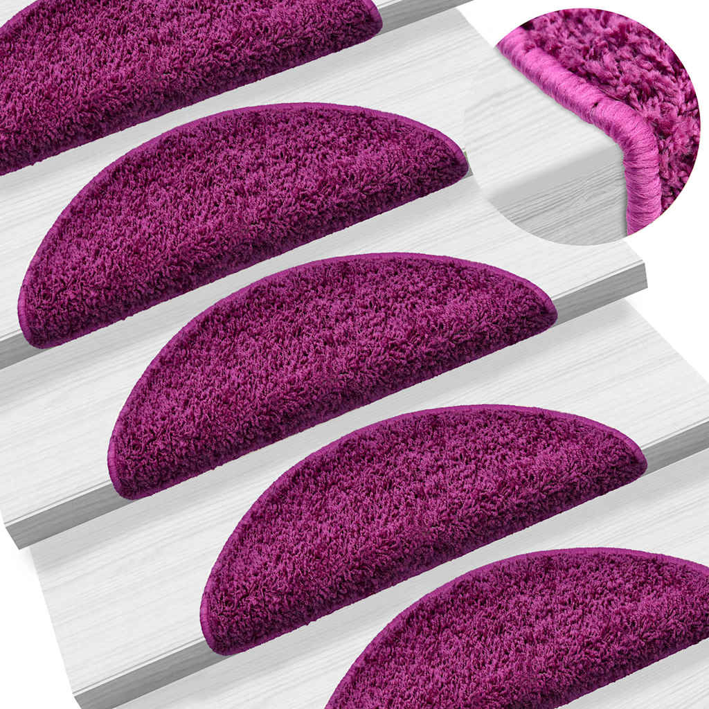 Stair Mats 20 pcs 56x17x3 cm Violet Half Round