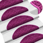 Stair Mats 20 pcs 56x17x3 cm Violet Half Round