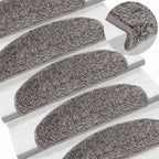 Stair Mats 20 pcs 65x21x4 cm Grey Half Round Large