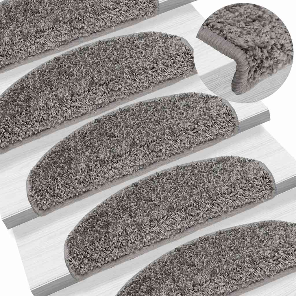 Stair Mats 20 pcs 65x21x4 cm Grey Half Round Large