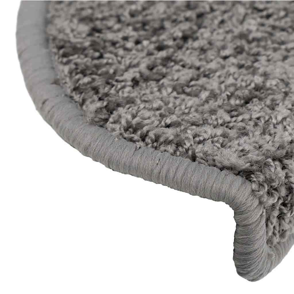 Stair Mats 20 pcs 65x21x4 cm Grey Half Round Large
