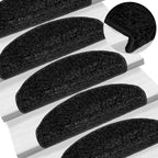 Stair Mats 20 pcs 65x21x4 cm Black Half Round Large