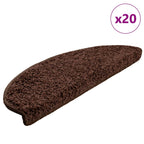 Stair Mats 20 pcs 65x21x4 cm Brown Half Round Large