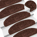 Stair Mats 20 pcs 65x21x4 cm Brown Half Round Large