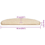 Stair Mats 20 pcs 65x21x4 cm Cream Half Round Large