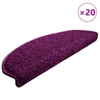 Stair Mats 20 pcs 65x21x4 cm Violet Half Round Large