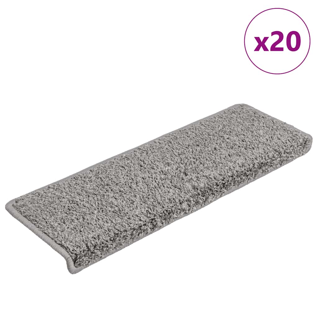 Stair Mats 20 pcs 65x21x4 cm Grey Rectangular Edge