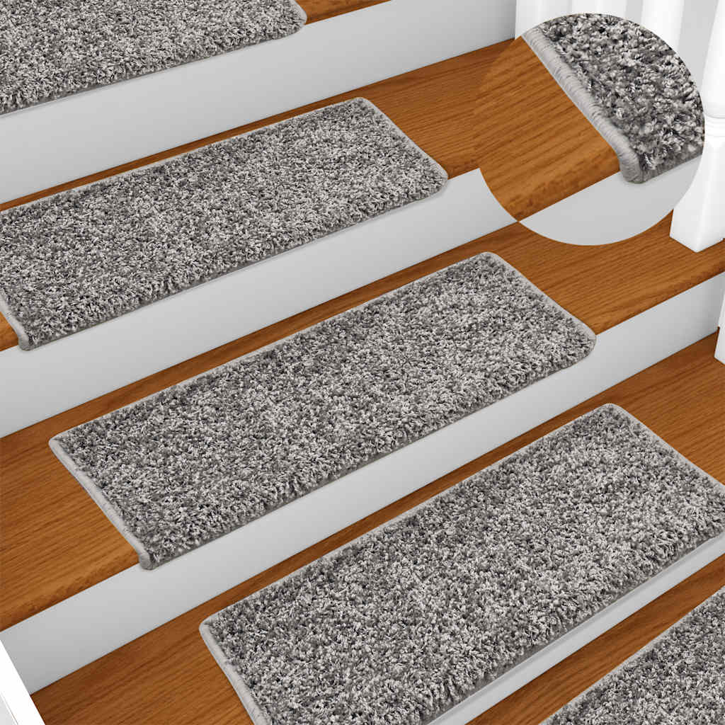 Stair Mats 20 pcs 65x21x4 cm Grey Rectangular Edge