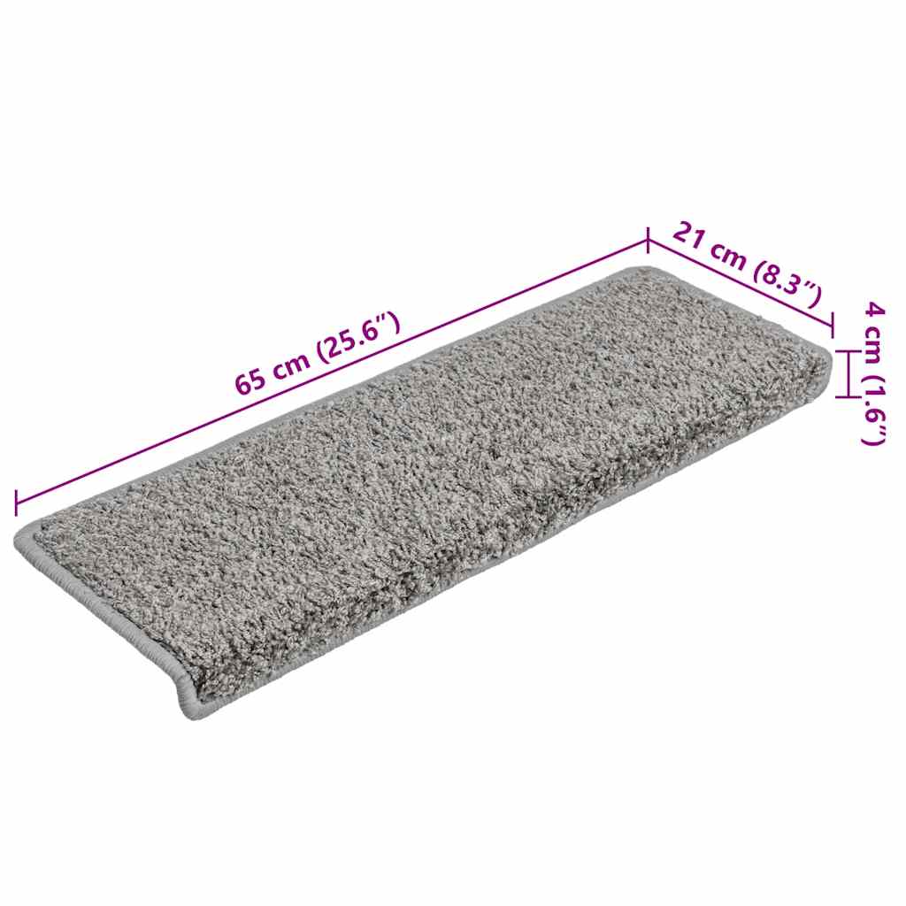 Stair Mats 20 pcs 65x21x4 cm Grey Rectangular Edge
