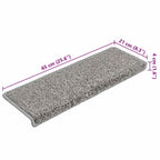 Stair Mats 20 pcs 65x21x4 cm Grey Rectangular Edge