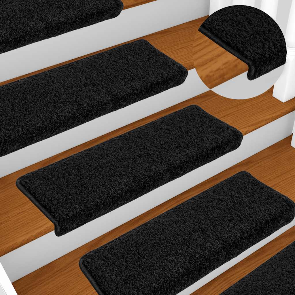 Stair Mats 20 pcs 65x21x4 cm Black Rectangular Edge