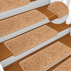 Stair Mats 20 pcs 65x21x4 cm Beige Rectangular Edge