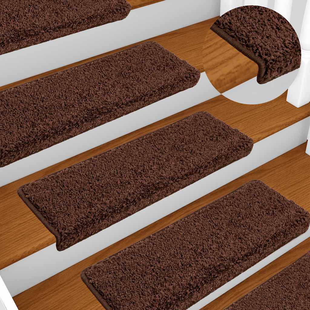 Stair Mats 20 pcs 65x21x4 cm Brown Rectangular Edge