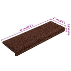 Stair Mats 20 pcs 65x21x4 cm Brown Rectangular Edge