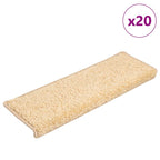 Stair Mats 20 pcs 65x21x4 cm Cream Rectangular Edge