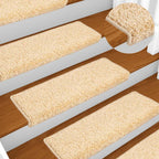 Stair Mats 20 pcs 65x21x4 cm Cream Rectangular Edge