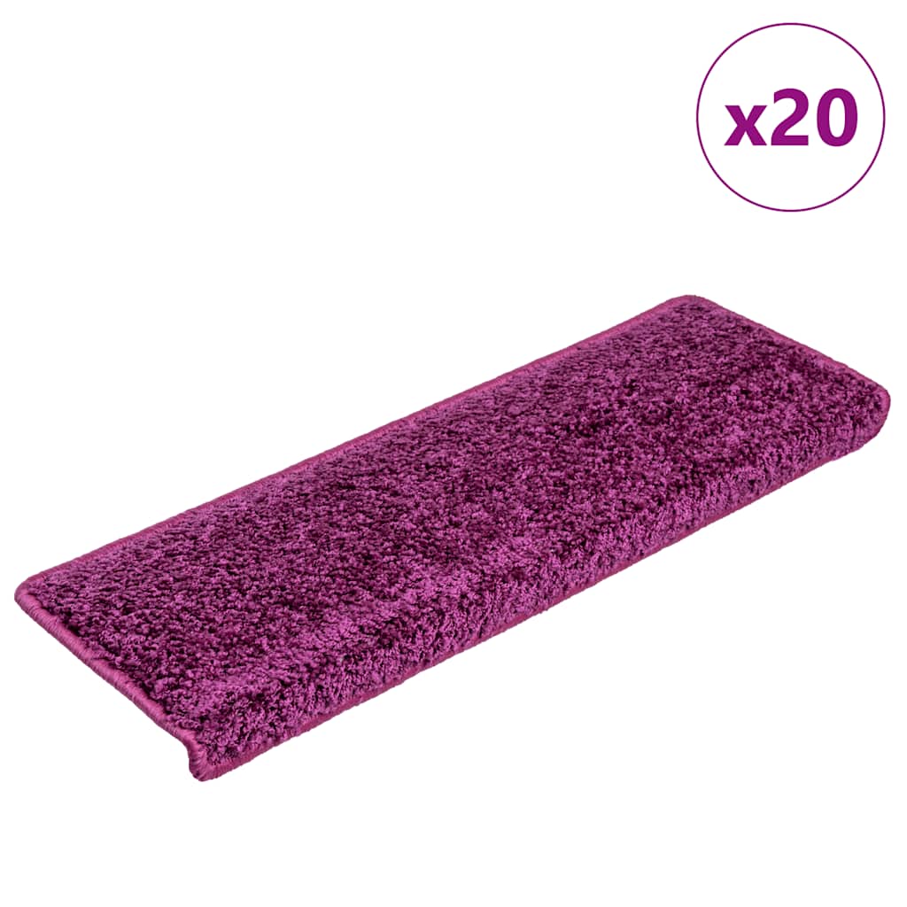 Stair Mats 20 pcs 65x21x4 cm Violet Rectangular Edge