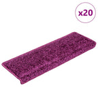 Stair Mats 20 pcs 65x21x4 cm Violet Rectangular Edge
