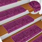 Stair Mats 20 pcs 65x21x4 cm Violet Rectangular Edge