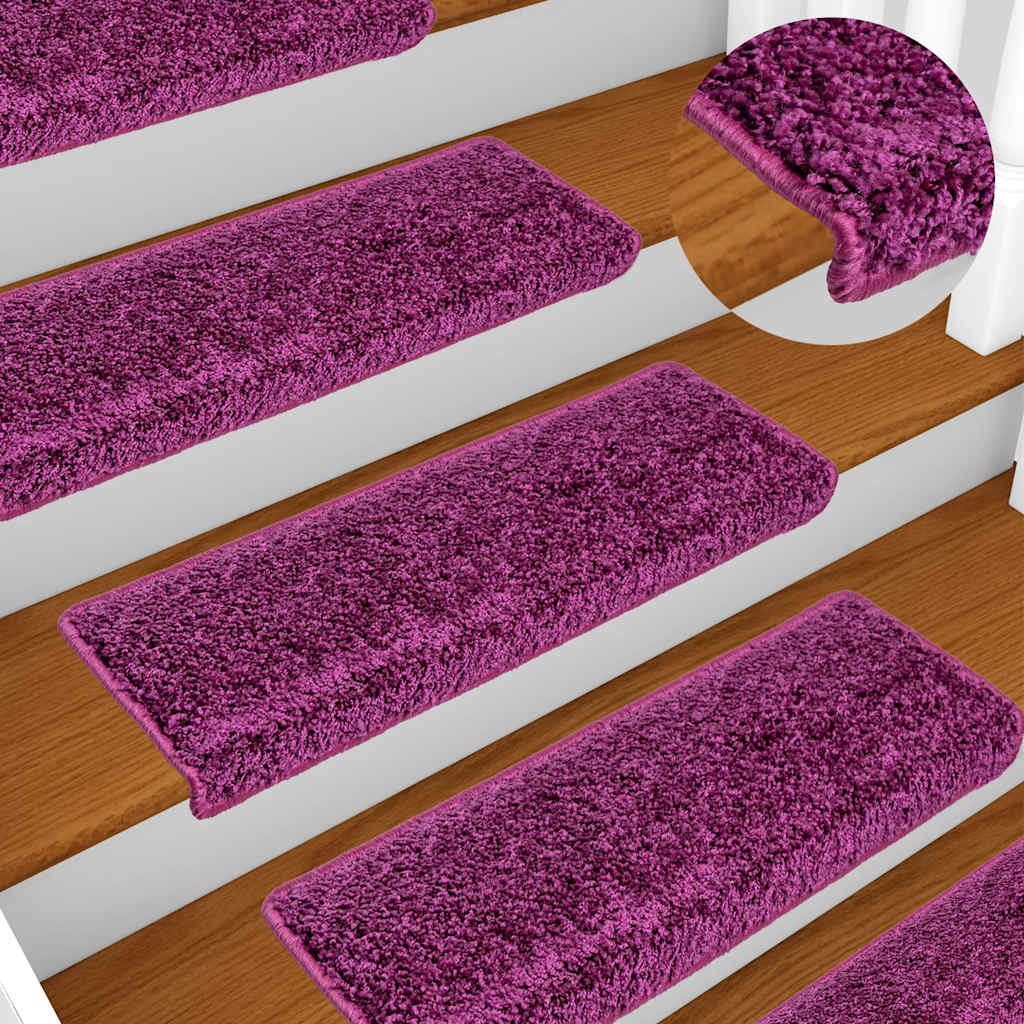 Stair Mats 20 pcs 65x21x4 cm Violet Rectangular Edge